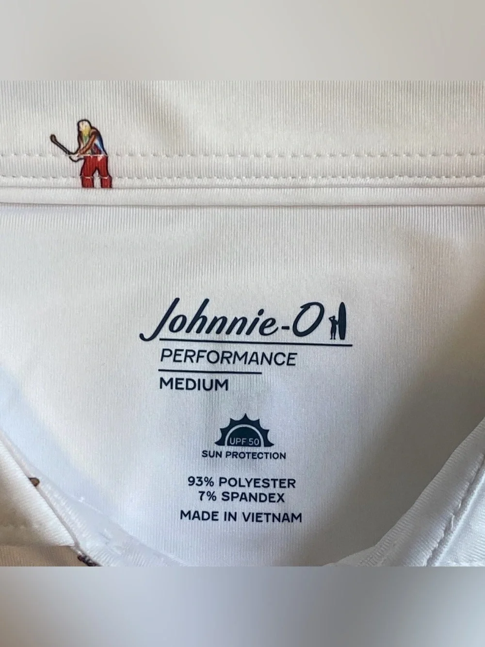 NWT DANCIN Johnnie-O Featherweight Performance White Polo Size Medium - Picture 5 of 10